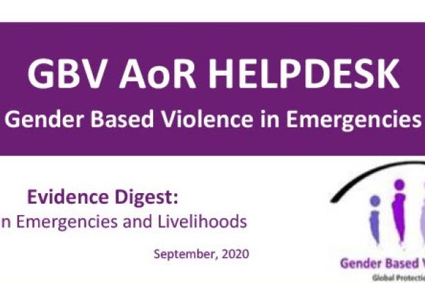Evidence Digest: GBV, Livelihoods and Cash Transfers in Emergency Contexts 