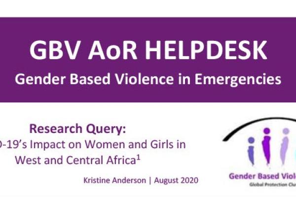 Impact of COVID-19 on GBV in West and Central Africa
