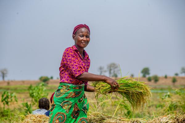 photo of a woman in a rural field