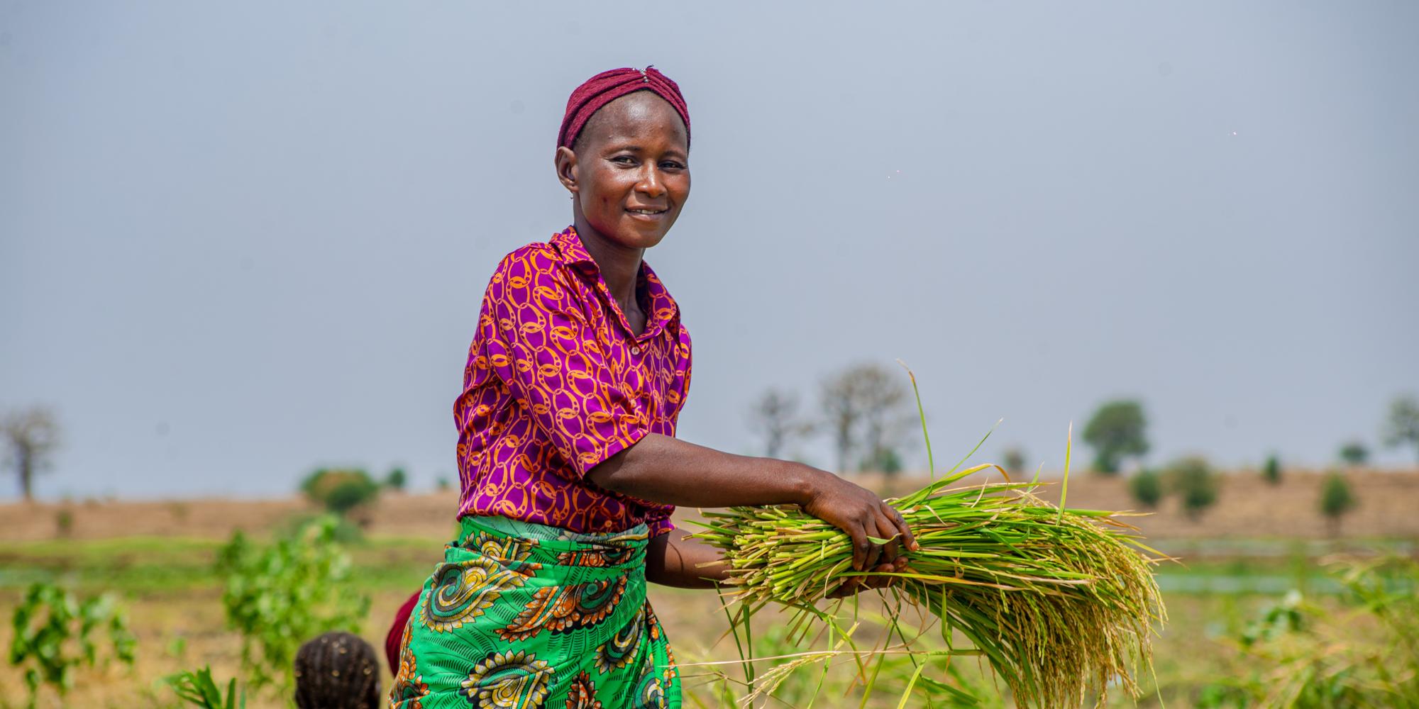 photo of a woman in a rural field