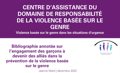 Bibliographie annotée sur l’engagement des garçons à devenir des alliés dans la prévention de la violence basée sur le genre